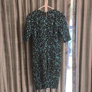Gabby Skye 8P Floral Blue/Black Dress EUC